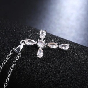 Lab Grown Diamond Cross <b>Pendant</b> Ring 14K <b>Solid</b> <b>Gold</b> Oval Cut 1.10 Carat Luxury IGI Certified - Product Image 5