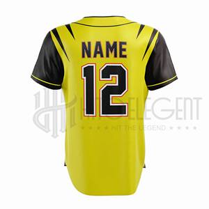 Camiseta de Béisbol Ligera, Uniforme de Entrenamiento que Absorbe la Humedad, Camiseta de Béisbol Personalizada para Equipo, Camiseta Deportiva de Poliéster con Botones - Product Image 3