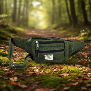 Riñonera de Hombre 100% Cáñamo, Color Verde Oscuro, Bolsa de Pecho - Product Image 3