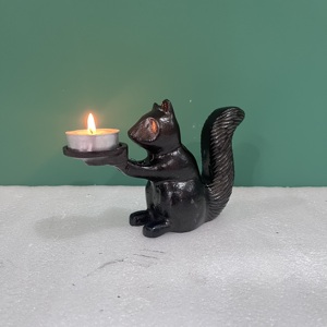 Decorative sculpture with candle holder aluminium <b>T</b>-<b>light</b> candle sculpture black finish home decor - Product Image 5