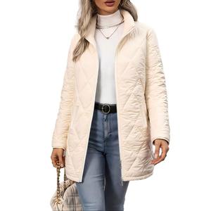 Manteau matelassé mi-long à col montant, style artistique décontracté, résistant au froid, coupe ample et décontractée japonaise, pièce à superposer - Product Image 1
