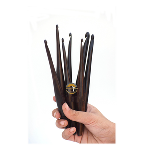 Wooden Crochet Hooks <b>Set</b> of 7 for Knitting Crocheting Sizes Engraved Rosewood Wooden Handicrafts Great Gift Item by AYAANS - Product Image 5