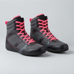 Zapatos de Entrenamiento de Boxeo para Hombre, de Cuero, con Cordones, Ligeros, de Caña Alta, Transpirables, Calzado Deportivo, Suela Flexible con Agarre y Soporte, para Gimnasio - Product Image 1