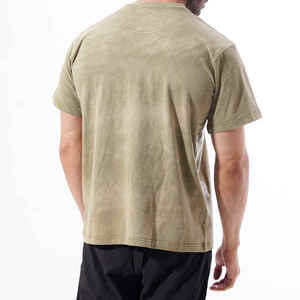 Camiseta Casual de Manga Corta con Cuello Redondo para Hombre, con Hombros Caídos, 100% Algodón, Felpa Transpirable, Estampado Personalizable, Corte Regular - Product Image 2