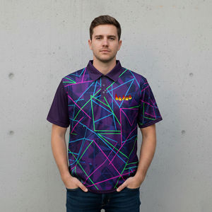 Camisas de hombre de alta calidad, 100% algodón tejido, con logotipo bordado personalizado, cuello en contraste, 3 botones, transpirables, tipo polo. - Product Image 1