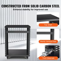 Support de rack AV en métal 12U, capacité de 500 lb, avec roulettes, pour équipement audio stéréo d'enregistrement en studio