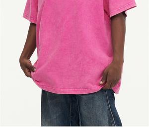 T-shirt en coton lourd vintage avec logo personnalisé, tee-shirt oversize, streetwear, t-shirt basique à col rond, respirant, doux, pour hommes - Product Image 3