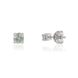Handmade <b>Solid</b> 925 Sterling <b>Silver</b> 100% Authentic Green Amethyst Gemstone Small Studs <b>Earrings</b> For Women's - Product Image 5