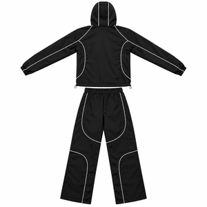 Ensemble survêtement coupe-vent léger personnalisé Glory Zone, style tendance, sweat à capuche zippé et pantalon de jogging unisexe. - Product Image 2