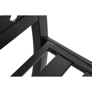 Banco de jardín de acero con asiento trasero de listón alto con Banco de patio de celosía en color negro - Product Image 4