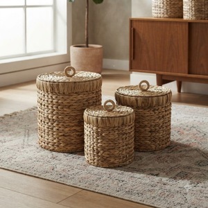 Handmade Handwoven Storage Basket Natural <b>Wicker</b> Organizer Wholesale Supplier Custom Eco Friendly For Home Organization - Product Image 4