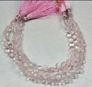 Perles facettées en forme de cœur en quartz rose naturel, pierres précieuses roses pour la fabrication de bijoux, vente en gros, fournisseur en vrac, exportation mondiale B2B - Product Image 1