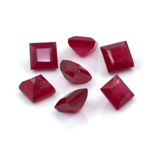 Rubis naturels de Bangkok, carrés calibrés de 3 mm, pierres précieuses de rubis naturelles facettées, prêtes à l'emploi pour la création de bijoux - Product Image 4