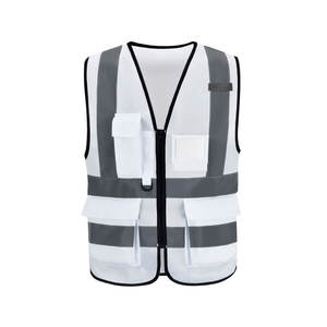 Gilet de sécurité haute visibilité réfléchissant avec poche zippée, conforme à la norme ANSI Classe 1, avec éclairage LED, imperméable, logo personnalisé, vêtements de travail - Product Image 6