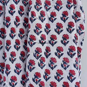 Beautiful Floral Cotton Hand <b>Drawn</b> Summer Dress with 3/4 Sleeves Quick Dry for Casual Wear - Product Image 5