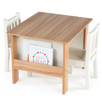 Ensemble de table et chaises de jeu ergonomiques écologiques non toxiques en bois moderne 3 pièces pour les salles de jeux des enfants, les écoles, les salons
