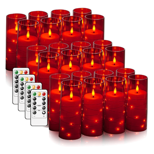 Set di 12 Candele LED Senza Fiamma con Timer, Atmosfera Romantica, Decorazione per la Casa, Candele Acriliche Stabili con Effetto Tremolante - Product Image 1