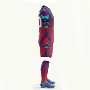 Ensemble de maillot de football Ekin Impex pour homme, manches courtes, dégradé violet-rouge, sublimé, séchage rapide, uniforme sportif adulte toutes saisons - Product Image 6
