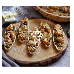 BLUE LOTUS Baked Dried Mixed Nut Tartlets Gluten-Free Crispy Snack Adult Cereal Boat Shapes BLUE LOTUS - Product Image 1