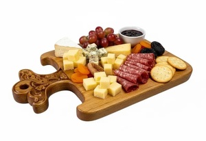 Tabla de cortar de madera de acacia refinada con asa tallada, construcción gruesa y lisa, duradera, apta para alimentos, bandeja de servir para cocina - Product Image 5