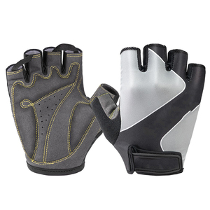 Gants de cyclisme demi-doigts respirants, légers et antidérapants de haute qualité avec fermeture auto-agrippante, personnalisables pour un usage unisexe en été - Product Image 1