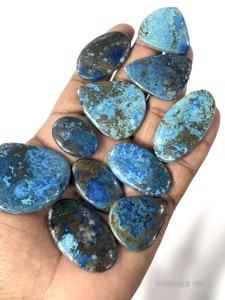 Azurite bleue naturelle, pierres précieuses brutes, cabochons, formes et tailles variées, environ 20 à 30 mm - Product Image 4