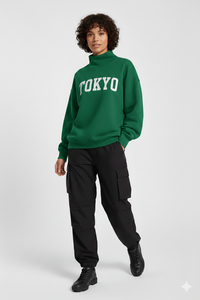 Servicio OEM, Sudadera de Forro Polar de Alta Calidad para Mujer, Estilo Casual, Holgada, Cuello Alto, Otoño Invierno, Material de Poliéster y Algodón, Transpirable - Product Image 2