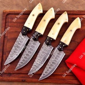 Cuchillos de Cocina Hechos a Mano de Acero de Damasco, Hoja Entera, Ligeros, Ambidiestros, Acabado Cepillado, 4.5 Pulgadas, para Uso Diario, Restaurantes, Cocina al Aire Libre y Barbacoa - Product Image 2