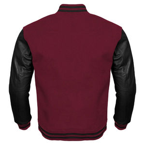 Veste universitaire Letterman avec manches en cuir véritable, blouson bomber blanc pour homme, vêtement d'extérieur décontracté, veste en polyester pour homme - Product Image 3