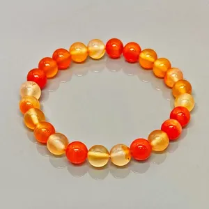 Natural Carnelian 8mm Smooth Round AA Grade Gemstone Beads <b>Stretch</b> <b>Bracelet</b> Healing Jewelry Wholesale - Product Image 5