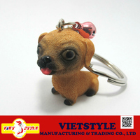 Mascotte de porte-clés en résine de style chien artificiel vietnamien avec souvenir de couleur personnalisable pour accrocher des serrures de porte et plus