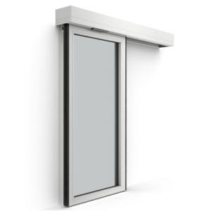 Système de porte coulissante automatique à une seule feuille en verre, durable et de haute qualité : Économe en énergie et fonctionnement silencieux - Product Image 1
