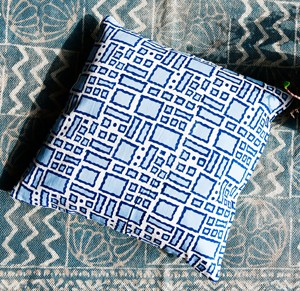 Indian Hand Block Floral Printed Artisanal Made Beautiful 100% Cotton Eco-Friendly Boho Decorative Throw Pillow Case <b>Cushion</b> - Product Image 4