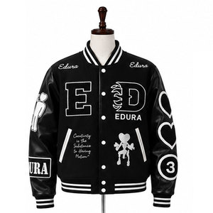 Veste bomber de baseball Varsity pour homme, avec logo personnalisé, style streetwear, broderie en laine de haute qualité, respirante, en polaire pour l'hiver - Product Image 1