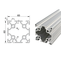 Profilé en aluminium à fente en T 60x60, extrusion robuste 6060 pour cadre d'équipement d'automatisation de poste de travail