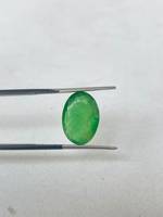 Émeraude ovale naturelle, pierre précieuse verte facettée, pierre précieuse pour la création de bijoux