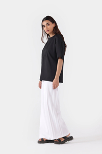 เสื้อยืดผู้หญิงคุณภาพสูง ขายส่ง ผ้าฝ้าย 100% คอกลมลึก แห้งเร็ว ระบายอากาศดี ไซส์ใหญ่ ดีไซน์เรียบง่าย ทรงหลวม - Product Image 2