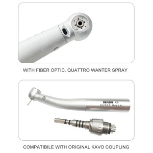 Herramientas Dentales BSI-MM-204, Pieza de Mano Dental Manual de Alta Velocidad con Luz LED, Turbina con Rodamiento Cerámico, Acero Inoxidable Plateado para Trabajo Rápido - Product Image 4