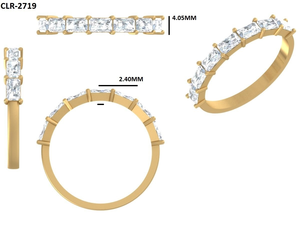 Anillo de Compromiso y Matrimonio de Media Eternidad con Diamante Cultivado en Laboratorio de Corte Radiante de 1.90 Ct, Certificado IGI, Oro Amarillo de 14k, Joyas Lurba, a la Moda - Product Image 6