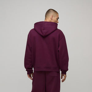 เสื้อฮู้ดดี้สตรีทแวร์แบบโอเวอร์ไซส์ ยูนิเซ็กซ์ แบรนด์ตามสั่ง ตัวอย่างฟรี พร้อมปักโลโก้ตามต้องการ ผ้าฝ้าย 100% ซิปหน้า เป็นมิตรกับสิ่งแวดล้อม สำหรับฤดูใบไม้ร่วง - Product Image 2