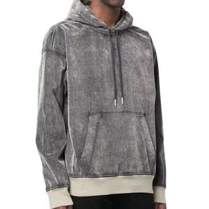 Sweat à capuche brodé délavé en coton mélangé de qualité supérieure, best-seller pour homme, sweat à capuche zippé délavé et vieilli - Product Image 2