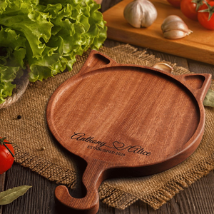 Tabla de Pizza de Madera Estilo Nórdico, Bandeja Redonda Rústica para Servir Pan, Queso y Otros Alimentos, Esencial para la Mesa - Product Image 6