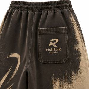 <b>Men's</b> Straight Mid Harem Pants Acid Wash Drawstring Elastic Heavyweight Cotton Blend Quick Dry Breathable <b>Winter</b> Casual <b>Trousers</b> - Product Image 5