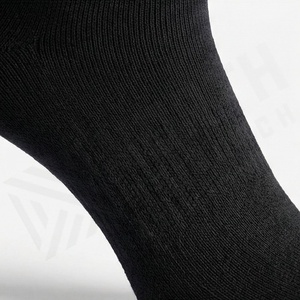 Crew <b>Socks</b> Solid <b>Black</b> Knitted Polyester Spandex Breathable Casual Daily Wear Adult Spring Season - Product Image 5