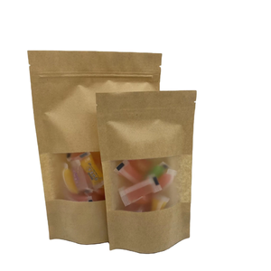 Bolsa de Papel Kraft Personalizada OEM con Ventana Transparente, Cierre Hermético, Ecológica, para Envasado de Alimentos, Aperitivos, Frutos Secos y Productos de Panadería - Product Image 3