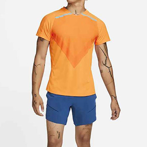 Men's <b>Orange</b> Letter Pattern Short Sleeve <b>T</b>-<b>Shirt</b> Regular Fit Quick Dry Breathable Casual O-Neck Knitted Jersey 100% Polyester - Product Image 6