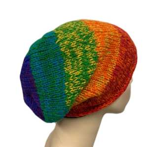 Bonnet d'hiver pour femme, tendance, tie-dye, en fourrure de lapin longue et pelucheuse, bonnet tricoté chaud - Product Image 4