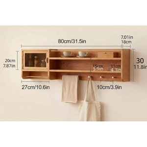 Armoires suspendues de rangement pour cuisine à double porte avec aimants - Product Image 2