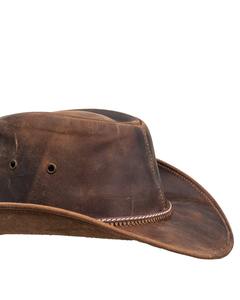 Sombrero Vaquero de Cuero Desgastado Estilo Vintage para Hombre y Mujer, Sombrero de Vaquero para Exteriores, Unisex, Moldeable, Estilo Outback - Product Image 6