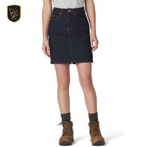Jupe en jean streetwear pour femme, coupe ample, bleu clair délavé, jambe large, couleur unie, polyester/coton, boutonnée, automne - Product Image 1